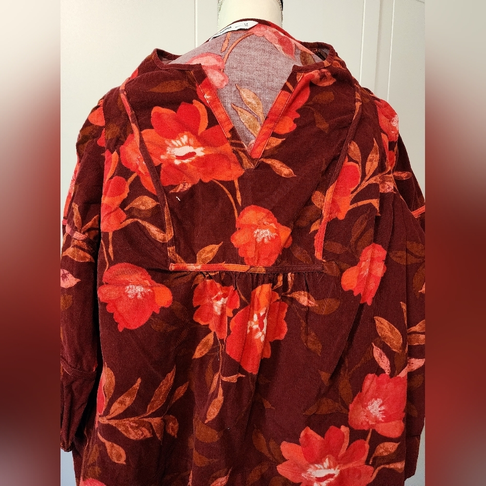 NWT Sonoma size‎ 0x and 1x women's corduroy blouse red and orange